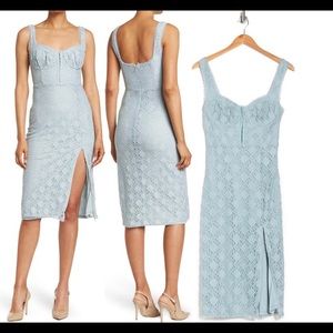 ASTR the Label baby blue lace midi dress